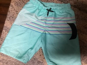 Hurley Elastic Waist Blue Board Shorts - Boys/Youth Size L - Picture 1 of 3