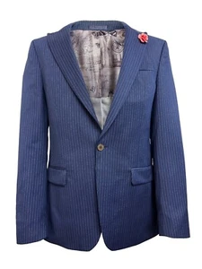 Navy Blue Boating Jacket Blazer Wool Pinstripe Henley Regatta Top New - Picture 1 of 5