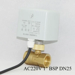 Brass 2 Way Motorized Ball Valve Electrical Actuator Valve AC220V 1" BSP DN25 - Picture 1 of 4