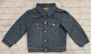 Vintage Levi Strauss Jean Jacket Size 4 Snap Front Classic Blue Denim Unisex - Picture 1 of 6