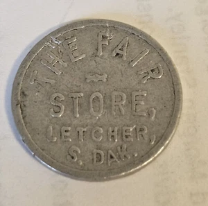 Vintage The Fair Store Letcher. SD Aluminum Good For Token #1402 - Picture 1 of 2