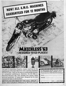 Pubblicità originale "Monarch" moto G-12 CSR senza pari 1963 - Foto 1 di 1