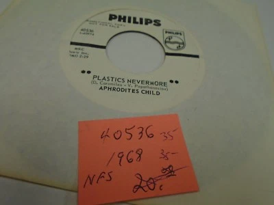 Aphrodites Child Plastics Nevermore/The Other 45 RPM Philips VG+ psychedelic Foto 1 de 2