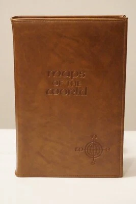 Folleto vintage de mapas del mundo de Hammond de cuero sintético en relieve Foto 1 de 4
