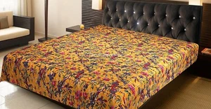 Queen Vintage Traditional Kantha Quilt Blanket Bedspread Coverlet Bed Runner - Picture 1 of 7