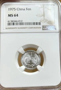 1975 China 1 Fen coin NGC MS64 - Picture 1 of 3