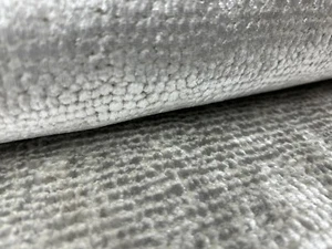 Velvet Chenille material upholstery furnishing fabric 140 cm wide textured grey - Picture 1 of 7