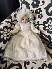 Vintage 1985 Signed Porcelain Doll by Dana Titchenal~Lovely Lace Bonnet & Dress