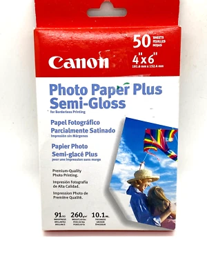 Canon Photo Paper Plus Semi-Gloss 4x6” - 50 Sheets NEW - Image 1 of 4