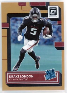 2022 Panini Optic Drake London Orange Rated Rookie /199 #207 Falcons - Foto 1 di 2