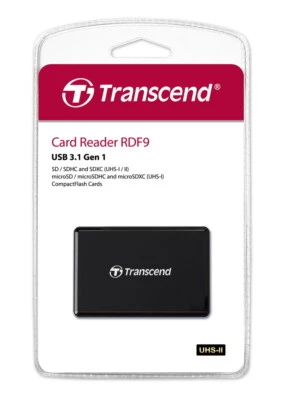 Transcend Card Reader RDF9 Micro Card SD / SDHC / SDXC UHS-II schwarz USB 3.0 - Bild 1 von 2