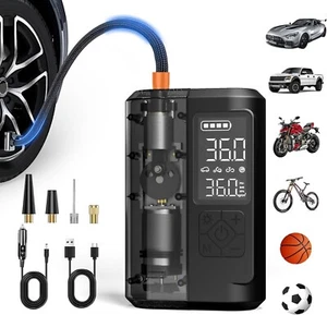 Tire Inflator Portable Air Compressor, 150 PSI Cordless Air Pump for Car Tires - Picture 1 of 6