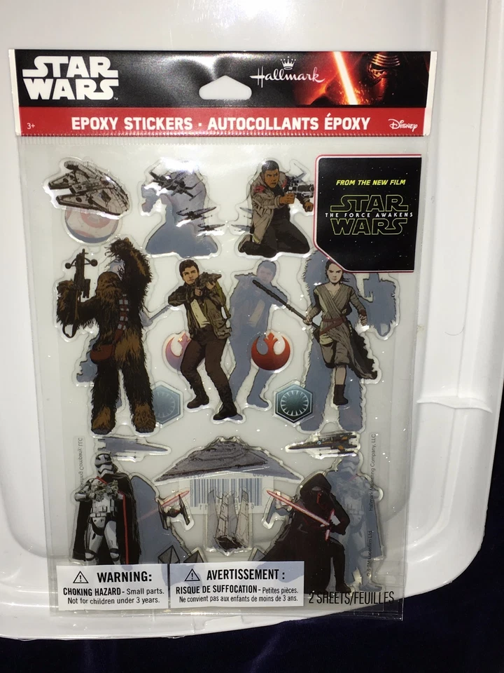 3x Star Wars R2-D2 Bendon Play Pack Grab Go Force Awaken Hallmark Epoxy Stickers