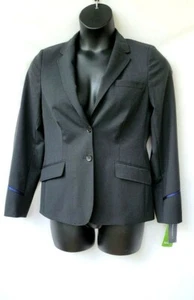 American Airlines Twinhill Blazer Womens Size 8 R Charcoal Blue Stripe New - Picture 1 of 8
