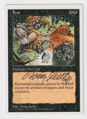 Signed Fear Proof LP 5th Edition Fifth Artist Doug Keith 1997 WOTC MTG Magic AP! - Image 1 of 2