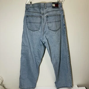 Vintage Tommy Hilfiger Jeans Men 34x30 Light Wash Pant 90'S USA Actual 33x29 - Picture 1 of 8