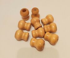 Vintage Wooden Drawer Knobs Wood Pulls Small Handles 10 Lot Light Tone 1.25" GUC