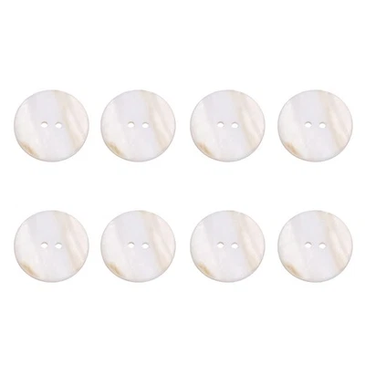 8Pcs Natural Shell Buttons,23mm 2 Holes Pearl Button,Porcelain White Foto 1 de 4