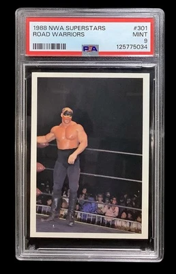 1988 nwa superstars #301 hawk rc; road warriors WWE wrestling PSA 9  (POP 6, 1^) - Image 1 of 3