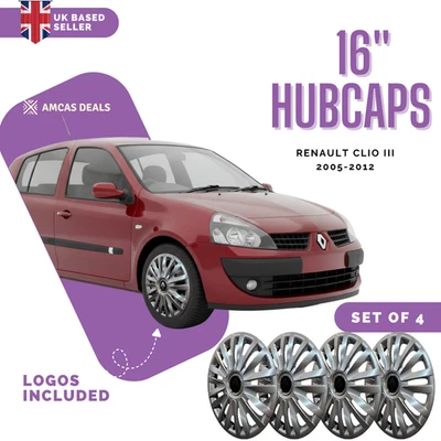 15" WHEEL TRIMS HUB CAPS TO FIT Renault Clio IIl 2005-2012, set of 4 - Image 1 of 4
