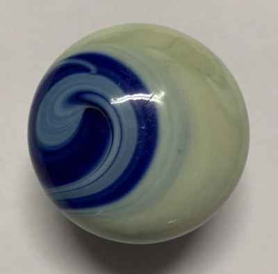 Vintage Akro Agate Blue And White Swirl Slag Glass Gear Shift Knob Rat Rod Nice! - Image 1 of 4