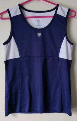 Duc Sport Women’s Navy Blue White Racerback Tennis Tank Top Size Medium  Foto 1 de 4