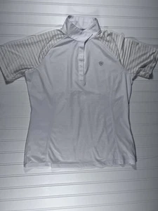 Ariat Pro Series Top Women’s Sz L White Aptos VentTek Show Shirt PerformancePolo - Picture 1 of 10
