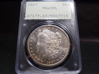1887 MS63 PL (Proof-Like) Morgan Silver Dollar PCGS Certified - 1st Gen Holder - Image 1 of 4
