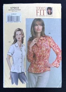 Vogue V7903 Misses Shirt w/Fit by Sandra Betzina 2004 Pattern Bust 46"-55" Uncut - Picture 1 of 3