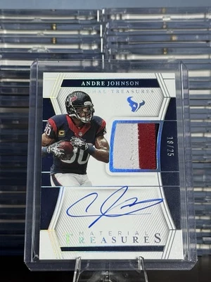 2022 National Treasures Andre Johnson Patch Auto /25 3 Color  Houston Texans HOF - Image 1 of 2