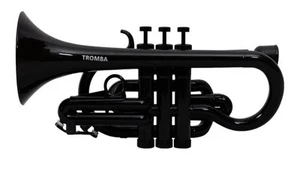 Tromba Pro Professional Kunststoff Bb Kornett schwarz mit Ständer & Tragetasche KOSTENLOSER VERSAND - Bild 1 von 5