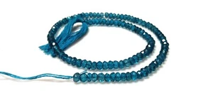 Perline di pietra preziosa topazio blu Londra sfaccettate 4,5-5 mm 1 filo 12,5" pollici - Foto 1 di 12