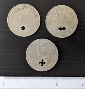 Woodward Iron Company Alabama Lot of 3 ~1940s Company Store Merchandise Tokens - Picture 1 of 2