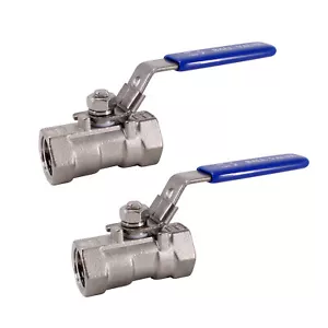 Valvola a sfera One Piece 3/8" NPT femmina acciaio inox 304, 1000 CWP, 2 PC - Foto 1 di 3