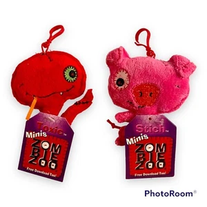 Zombie Zoo Minis Plush TOXIC SNAKE & STICH PIG LOT of 2 NEW w/TAGS 2011 Twinem - Picture 1 of 5