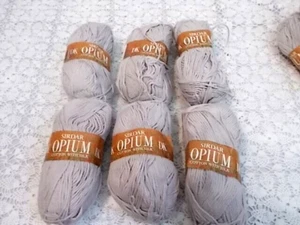 LOT OF 6 SK VINTAGE GREY/TAUPE SIRDAR OPIUM COTTON/ACRY/SILK DK 1 3/4 OZ ENGLAND - Picture 1 of 4