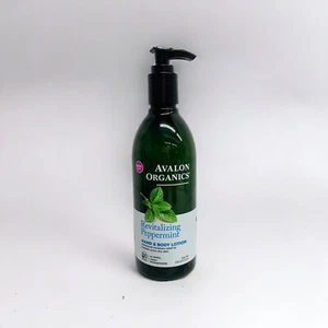 Avalon Organics Hand Body Lotion 12 Oz Revitalizing Peppermint Non-GMO & Vegan - Picture 1 of 5