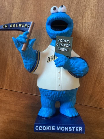 COOKIE MONSTER MILWAUKEE BREWERS BOBBLEHEAD SESAME STREET Cover