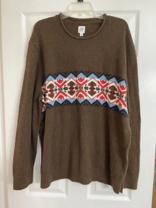 GAP Herren 2XL Native Azteken Strick Pullover NEU braun mit blau weiß rot Design Neu mit Etikett - Bild 1 von 6