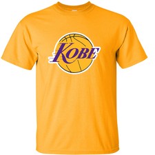 GOLD Kobe Bryant The Black Mamba LOGO Los Angeles Lakers T-Shirt 