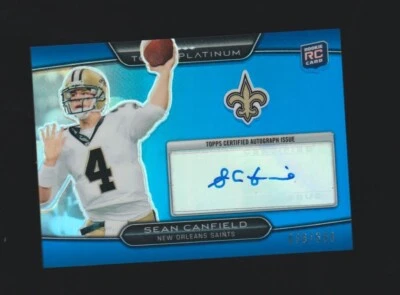 Sean Canfield 2010 Platinum Rookie Blue Auto Card #21 Serial #592/599 - Image 1 of 2