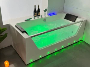 VASCA IDROMASSAGGIO BAGNO 170X80 LED RISCALDATORE 21GETTI BLUETOOTH TOUCH OZONO - Foto 1 di 14