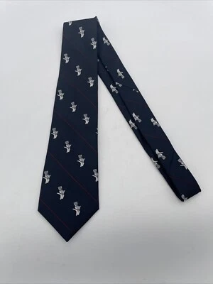 Corbata Pillsbury Dough Boy 100 % seda 59” azul marino rojo a rayas hecha en EE. UU. Foto 1 de 4