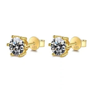 1-4CT D Color Moissanite Stud Earrings for Women 925 Sterling Silver Pass Tester - Picture 1 of 12
