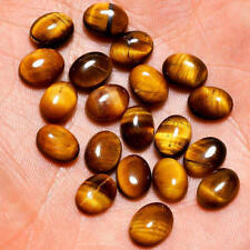 Natural Tiger's Eye 7X5 MM Oval Cabochon Brown Loose AAA Quality Gemstone Lot