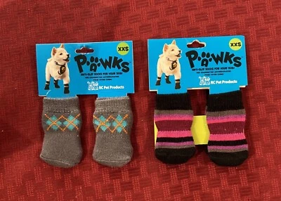 PAWKS- 2 Different Pairs Of Anti-Slip Socks for your dog Size XXS - Image 1 of 2