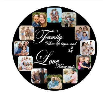 Large Personalised Custom MDF Wall Clock Any Photo/Logo/Text/Image LASER CUT MDF - Image 1 of 4