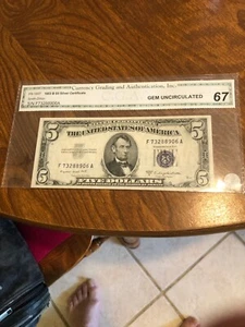 1953 b $5 Silver Certificate - Picture 1 of 2