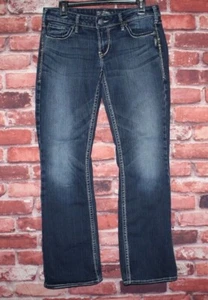 Silver Jeans Women's Aiko Bootcut Blue Denim W30/L33 Button Fly Medium Wash - Picture 1 of 9