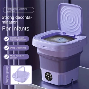 8L Mini Washing Machine Bucket Folding Portable Laundry Machine Clothes Washing - Picture 1 of 15